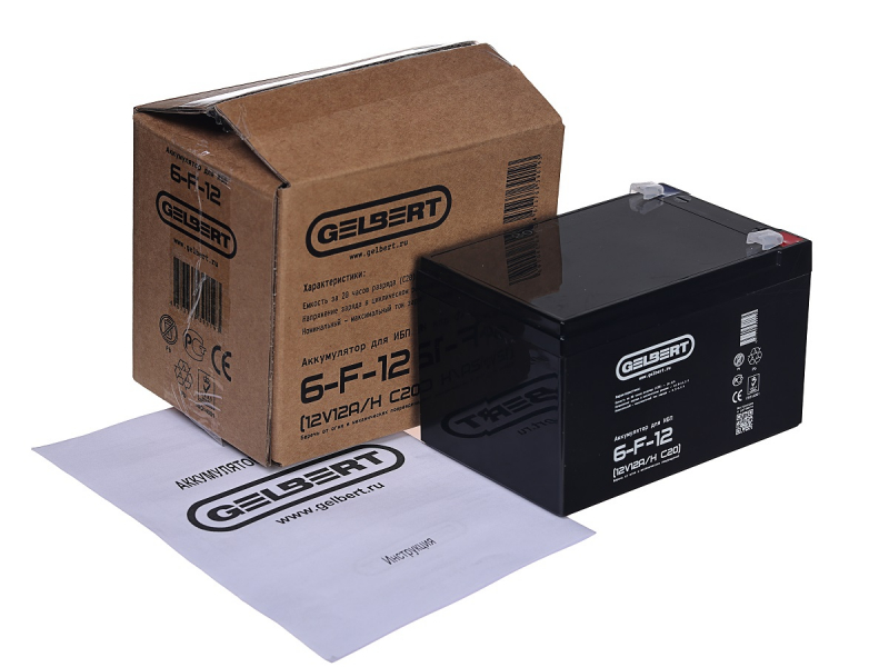 Аккумулятор для ИБП Gelbert 6-F-12 (12V12A/H C20)