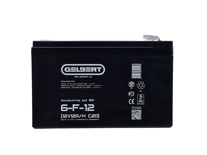Аккумулятор для ИБП Gelbert 6-F-12 (12V12A/H C20)