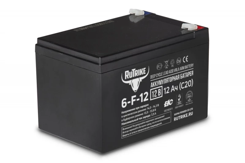 Аккумулятор RuTrike 6-F-12 (12V12A/H C20)