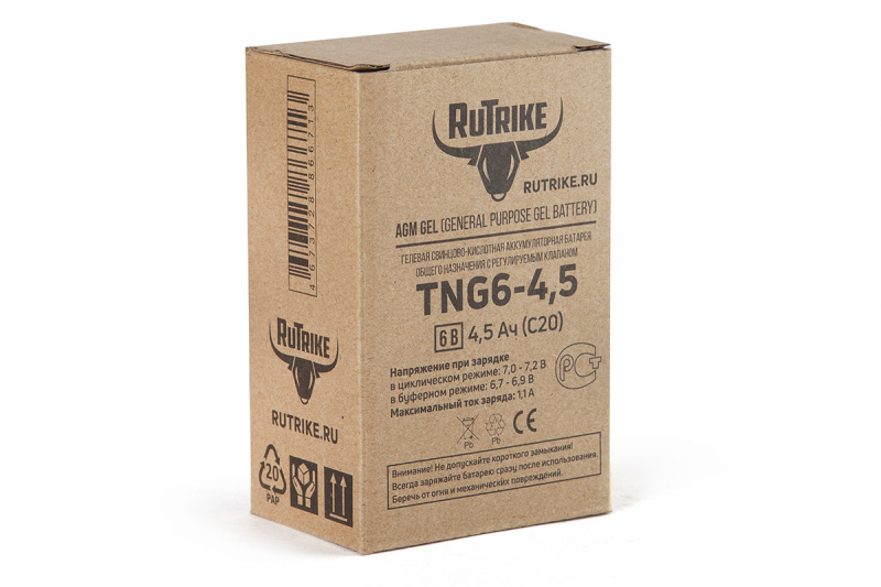 Аккумуляторная батарея RuTrike TNG6-4,5 (6V4,5A/H C20)