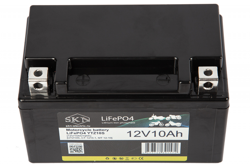 Аккумулятор для мототехники SKN LiFePO4 YTZ10S (12V/10Ah/190A) [UTZ10S, CT 1210.1, MT 12-10]