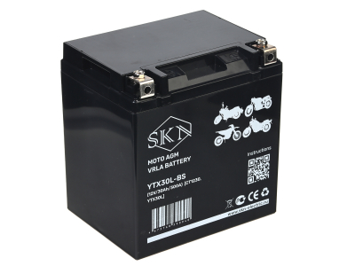 Аккумулятор стартерный для мототехники SKN YTX30L-BS (12V/30Ah/300A) [CT 1230, YTX30L] HV Market