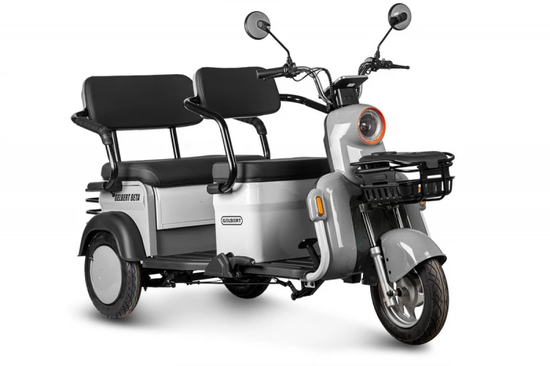 Электротрицикл Rutrike Gelbert Beta 48V/60V 800Вт Серебристо-белый