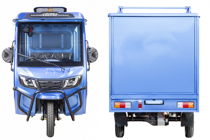 Грузовой электротрицикл Rutrike КАРГО Кабина Дуал Черный матовый HV Market