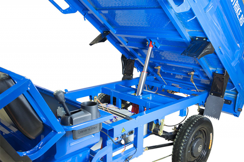 Грузовой электрический трицикл Rutrike D5 1700 гидравлика (60V1200W) Черный матовый