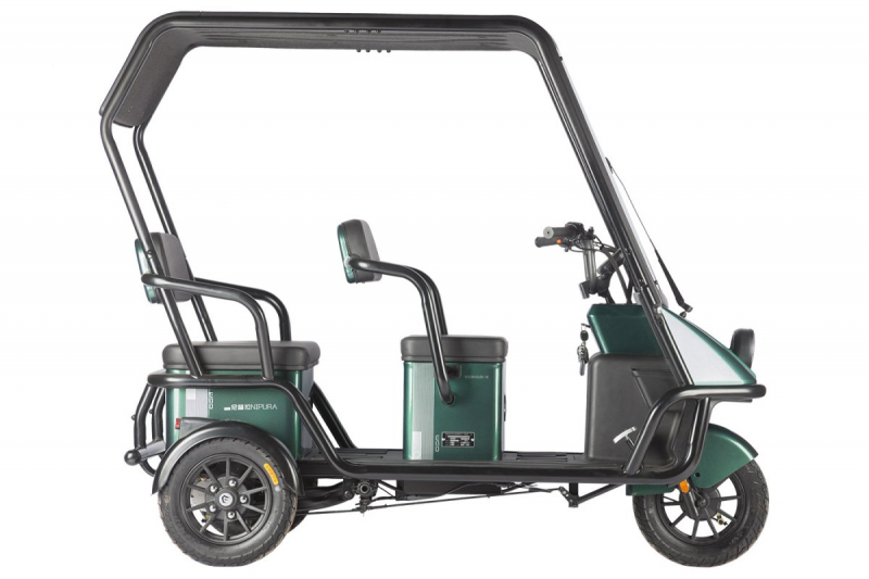 Электротрицикл Wanshida NIPLA 500 60V 1000Вт Черно-зеленый