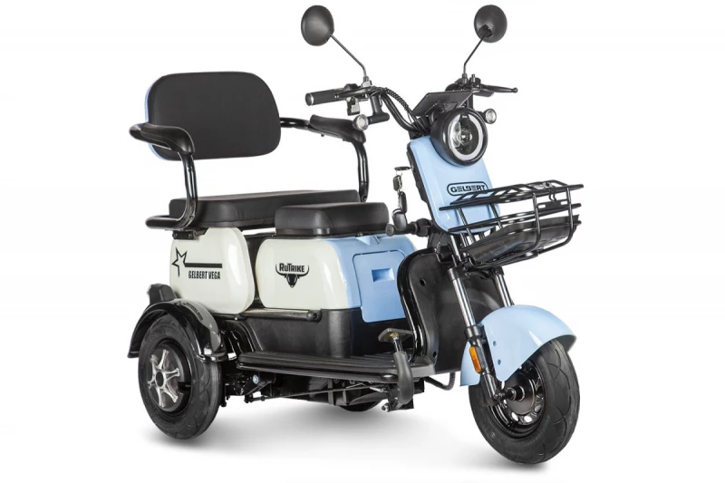 Электротрицикл Rutrike Gelbert Vega 48V/60V 600Вт Голубой