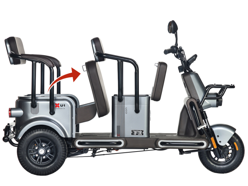 Электротрицикл Wanshida U1-X 60V 800Вт Коричневый