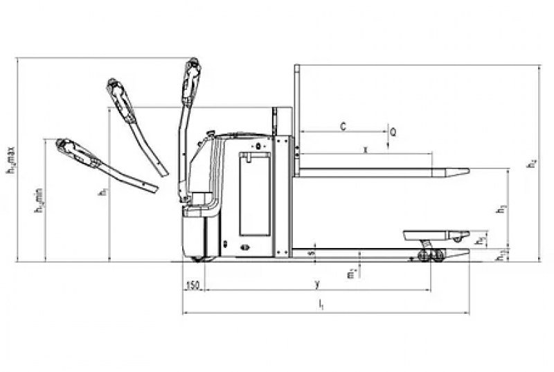 Самоходная тележка PT20D Double Lifting  (Свинц-кислот., 210 Ач) HV Market