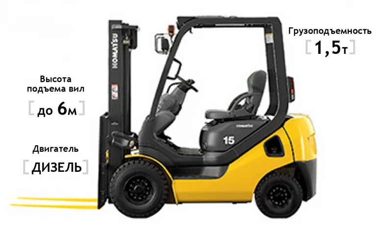 Дизельный погрузчик Komatsu FD15T-21
