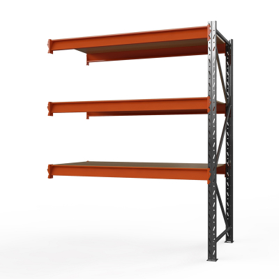 Секция приставная стеллажа металлического ОПТИМА, 2000х1250х785 мм. Полки: 3 шт. фанера HV Market