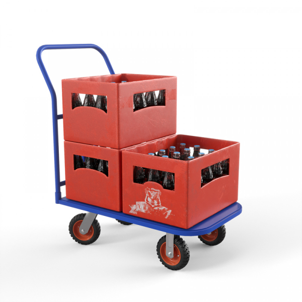 Тележка платформенная ТПТ (г/п 500 кг, 900x600 мм, колеса литая протекторная резина 160 мм)