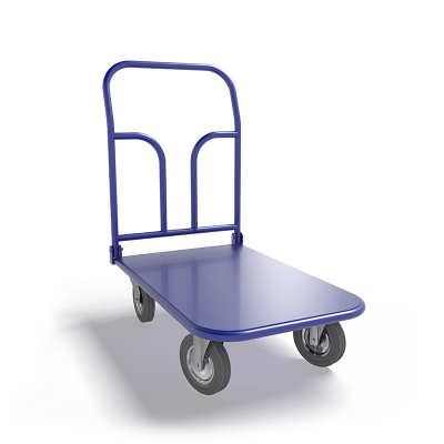 Тележка платформенная со складной ручкой ТПСР 2 М (600х900) г/п 400кг.160 серая резина HV Market