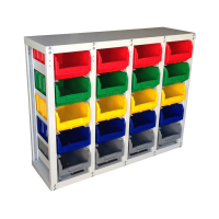 Стеллаж с направляющими стационарный односторонний V3-20 ячеек HV Market