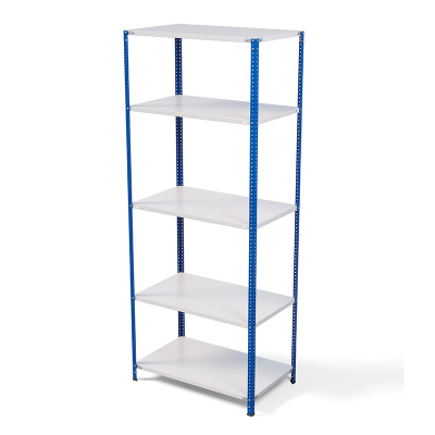 Стеллаж металлический ТС Лайт, синие стойки, 2500x1000x500 мм. Полки: 5 шт. металл (ТС 220100505с)