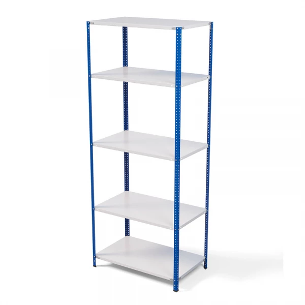 Стеллаж металлический ТС Лайт, синие стойки, 2500x1000x500 мм. Полки: 5 шт. металл (ТС 220100505с)