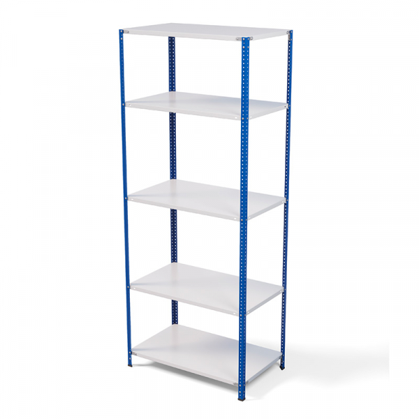Стеллаж металлический ТС Лайт, синие стойки, 2500x1000x500 мм. Полки: 5 шт. металл (ТС 220100505с)