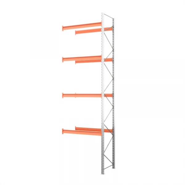 Секция приставная стеллажа металлического паллетного 6000х1800х1100 мм. Ярусы: пол+4