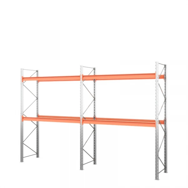 Две секции стеллажа металлического паллетного 3500х1800х1100 мм. Ярусы: пол+2 HV Market