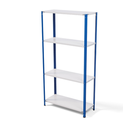 Стеллаж металлический ТС Лайт, синие стойки, 2000x1000x400 мм. Полки: 4 шт. металл (ТС 200100404с)