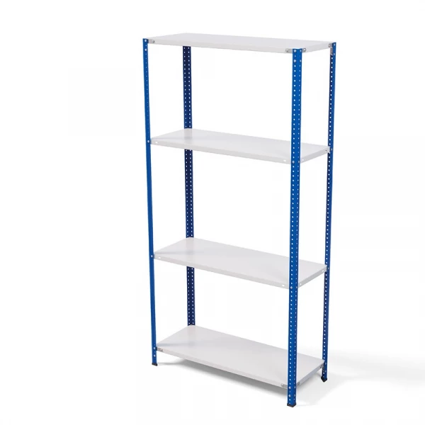 Стеллаж металлический ТС Лайт, синие стойки, 2000x1000x400 мм. Полки: 4 шт. металл (ТС 200100404с)