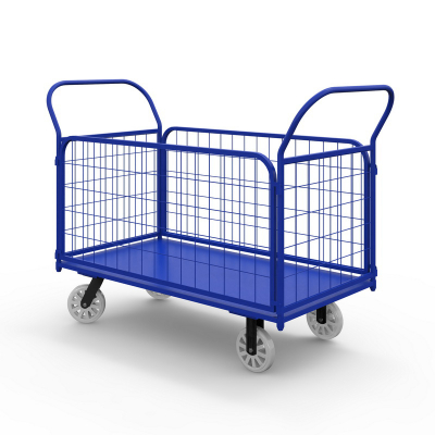 Тележка платформенная с сетчатыми бортами ТС 2 (600х900) г/п 600 кг.200 нейлон/пластик