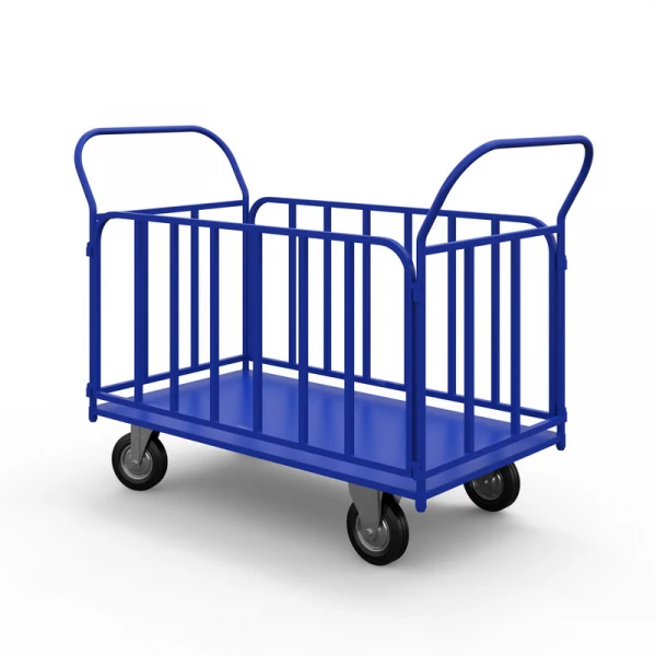 Тележка платформенная с трубчатыми бортами ТБ 1 (500х800) г/п 550 кг.200 черная резина