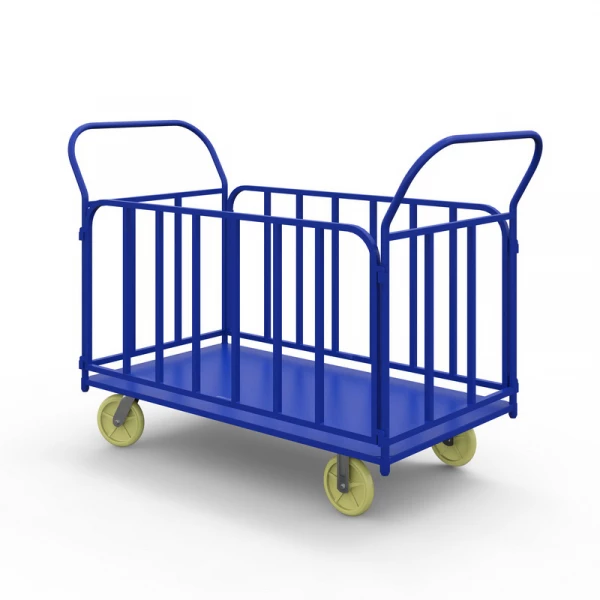 Тележка платформенная с трубчатыми бортами ТБ 1 (500х800) г/п 400 кг.150 чугун/полиуретан
