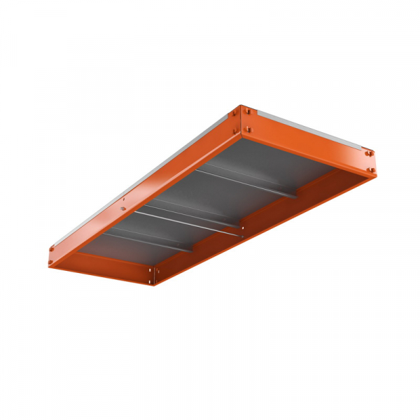 Ярус стеллажа Профи Т, металлический сплошной настил с усилением (1240х455 мм)