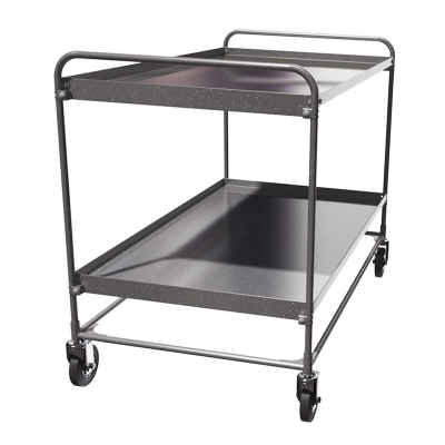 Тележка 2-х ярусная из нержавеющей стали СТ НЖ 5 (700х1200) колеса болтовое крепление 125 мм.