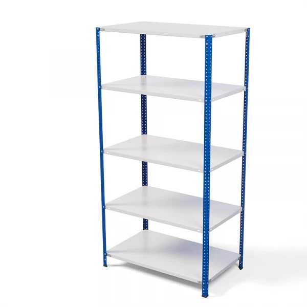 Стеллаж металлический ТС Лайт, синие стойки, 2200x1000x600 мм. Полки: 5 шт. металл (ТС 220100605с)