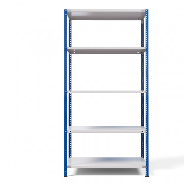Стеллаж металлический ТС Лайт, синие стойки, 2200x1000x600 мм. Полки: 5 шт. металл (ТС 220100605с)