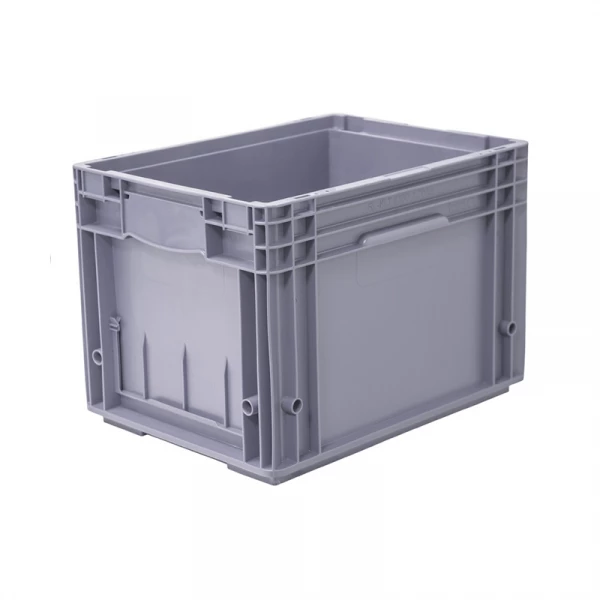 Пластиковый контейнер KLT 4280 универсальный серый, стенки сплошные, дно с отверстиями, 396х297х280 мм