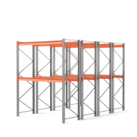 Стеллаж двойной глубины 3500х2700х1100 мм. Уровни хранения: пол+2 (2400 кг на ярус) HV Market