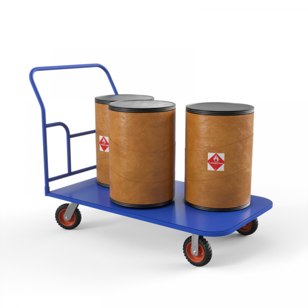 Тележка платформенная ТПТ 600х1000 (г/п 500 кг.) 160 литая протекторная резина