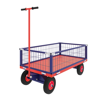 Тележка с поворотной осью ТПОБ 2 С (600х900) г/п 450 кг.колеса пневматические 250 мм. HV Market