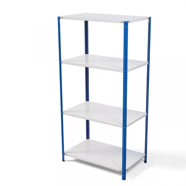 Стеллаж металлический ТС Лайт, синие стойки, 2200x1000x500 мм. Полки: 4 шт. металл (ТС 220100504с)