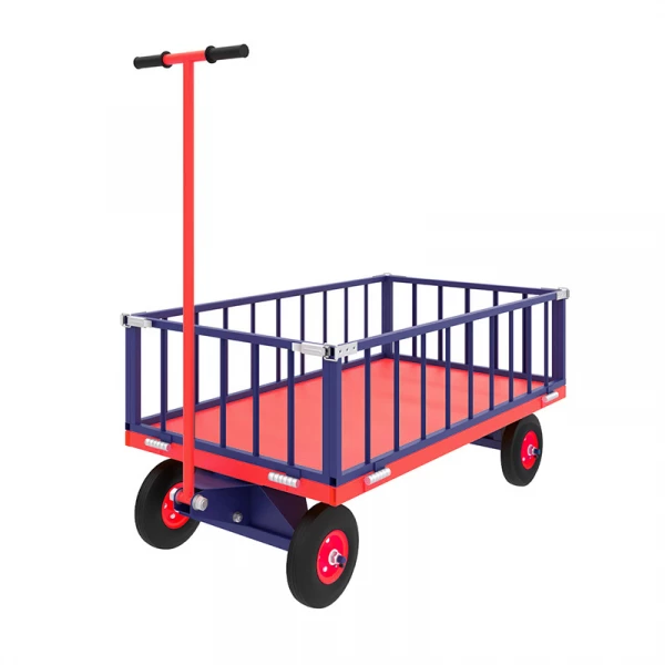 Тележка с поворотной осью ТПОБ 5 Т (700х1200) г/п 450 кг.колеса пневматические 250 мм.