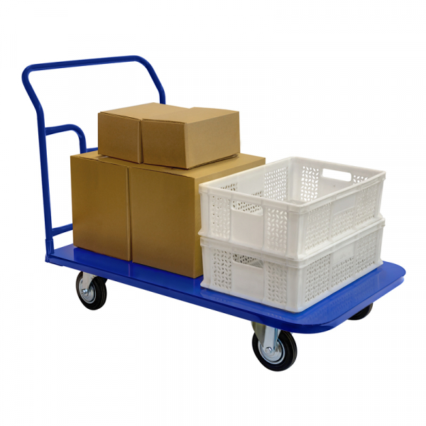 Тележка платформенная ТПТ 600х1000 (г/п 400 кг.) 160 черная резина