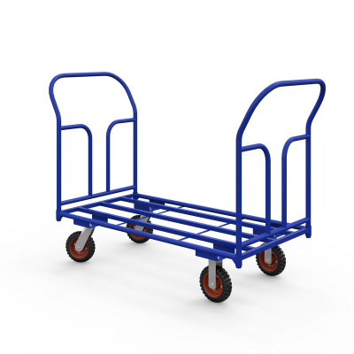 Тележка каркасная с двумя ручками ТКД 4 (600х1200) г/п 500 кг.200 литая протекторная резина