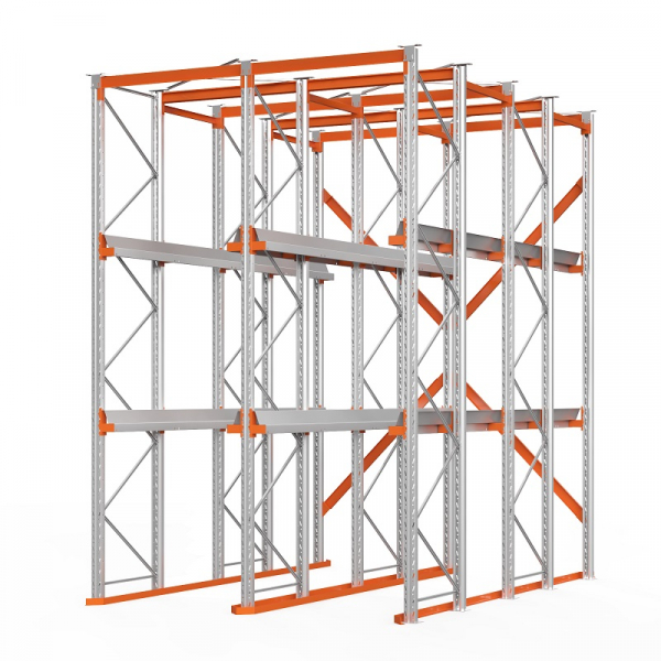 Стеллаж набивной паллетный (4500х3060х5000 мм), 2 линии, 3 яруса