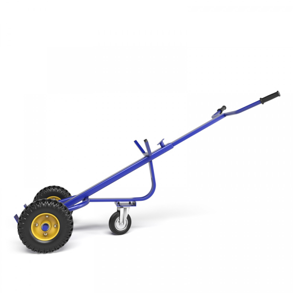 Тележка для транспортировки металлических бочек КБ 1 г/п 220 кг. колеса пневматические 250 мм