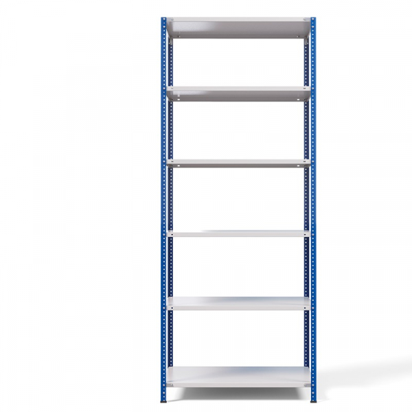 Стеллаж металлический ТС Лайт, синие стойки, 2500x1000x600 мм. Полки: 6 шт. металл (ТС 220100606с)