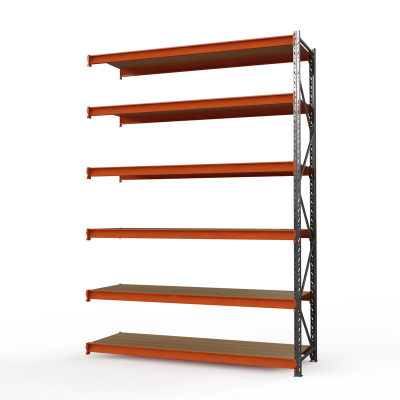 Секция приставная стеллажа металлического ОПТИМА, 3500х2500х785 мм. Полки: 6 шт. фанера HV Market