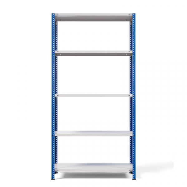 Стеллаж металлический ТС Лайт, синие стойки, 2000x1000x400 мм. Полки: 5 шт. металл (ТС 200100405с)