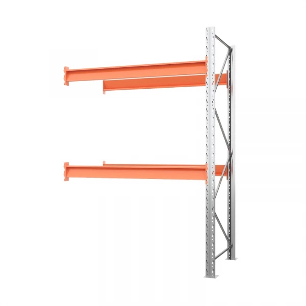 Секция приставная стеллажа металлического паллетного 2500х1800х1100 мм. Ярусы: пол+2