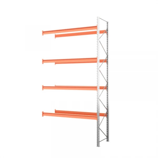 Секция приставная стеллажа металлического паллетного 6000х2700х1100 мм. Ярусы: пол+4