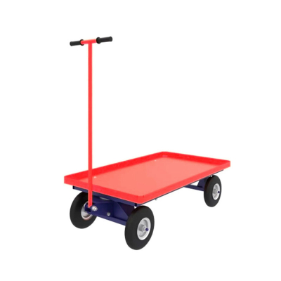 Тележка платформенная с поворотной осью ТПО 7 (800х1400) г/п 450 кг.колеса литые 250 мм.