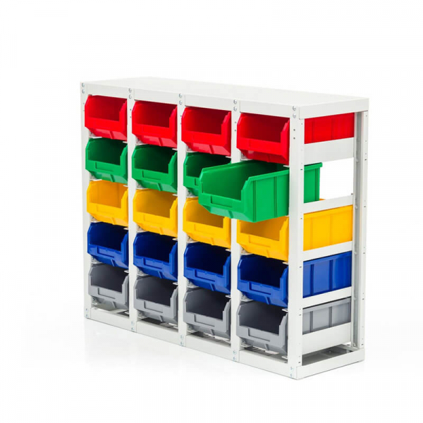 Стеллаж с направляющими мобильный односторонний V3-20 ячеек (125И), г/п 350кг