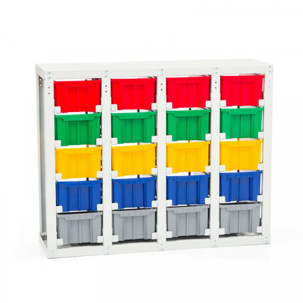 Стеллаж с направляющими мобильный односторонний V3-20 ячеек (125И), г/п 350кг